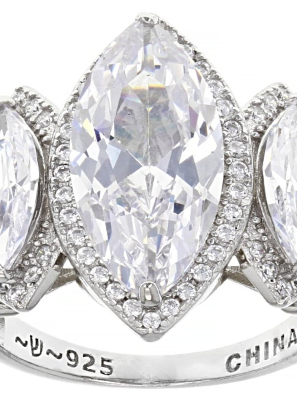 Bella Luce Rhodium Plated 7-Stone Statement Ring 10.41ctw. Size 10